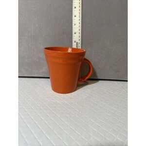 Double Ridge Tangerine Orange by Rachael Ray Coffee Mug Orange Embossed Rim‎